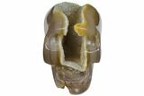 Polished Agate Skull with Quartz Crystal Pocket #148092-2